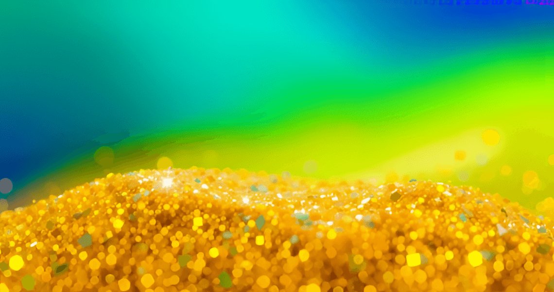 Dourado vibrante com glitter